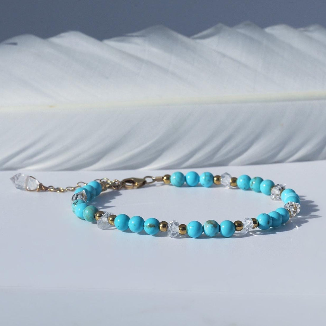 Customizable Beaded Boho Bracelet with Herkimer Diamonds
